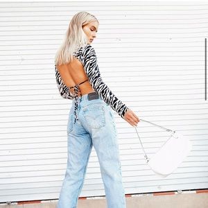 Motel Rocks Open Back Zebra Top